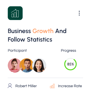 Smiling man with  statistics